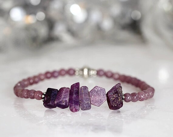 Raw Sapphire Bracelet - Raw Gemstone Jewellery
