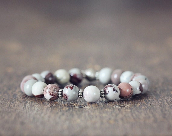 Gemstone Stretch Bracelet - Natural Jasper Bracelet