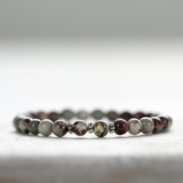 Natural Jasper Bracelet - Rustic Bracelet - Organic, Earthy Jewelry - Natural Stone Bracelet - Stacking Bracelet