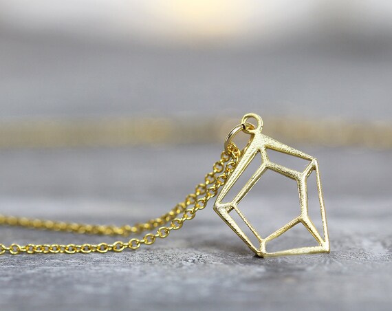 Gold Geometric Necklace - Minimalist Necklace