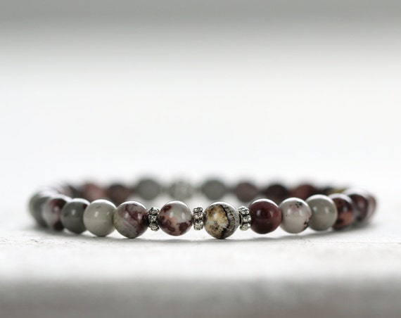 Natural Jasper Bracelet - Rustic, Earthy Stone Jewelry