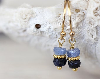 Blue Sapphire Earrings - September Birthstone Earrings - Gift For Her, Mom, Wife - Sapphire Jewelry - Dainty Earrings - UK Handmade Jewelry