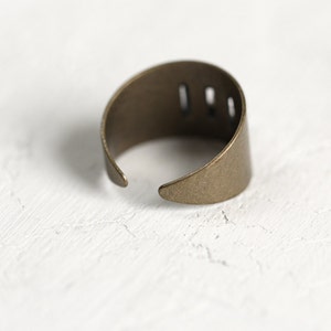 Contemporary Metal And Gemstone Cluster Ring Adjustable Ring with Quartz, Pyrite and Pewter image 3