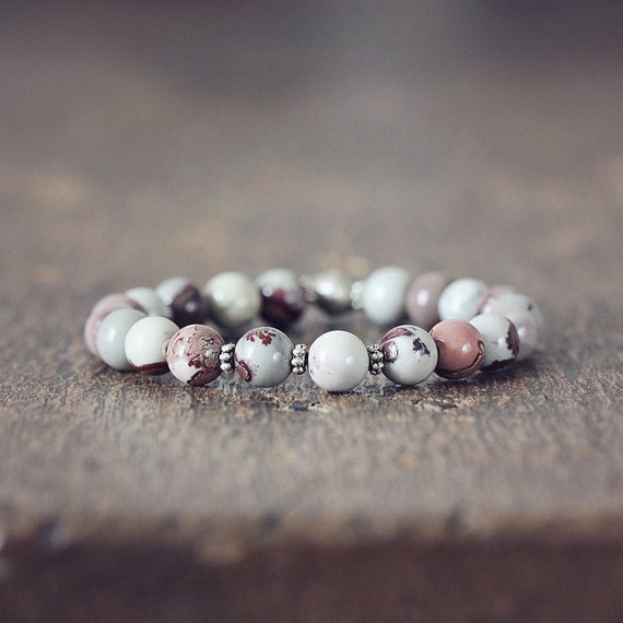 Gemstone Stretch Bracelet - Natural Jasper Bracelet