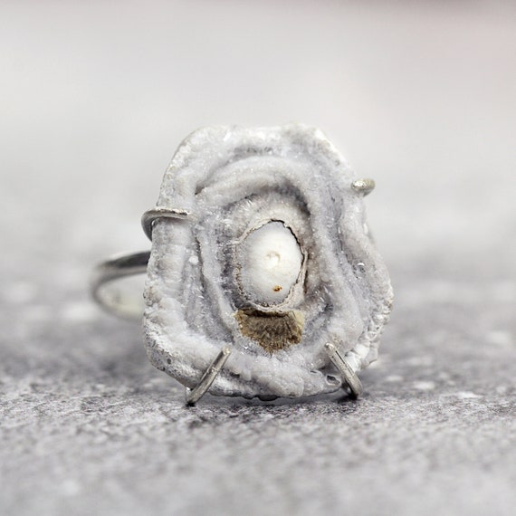 Druzy Ring in Sterling Silver - Organic Ring - One of a Kind Ring