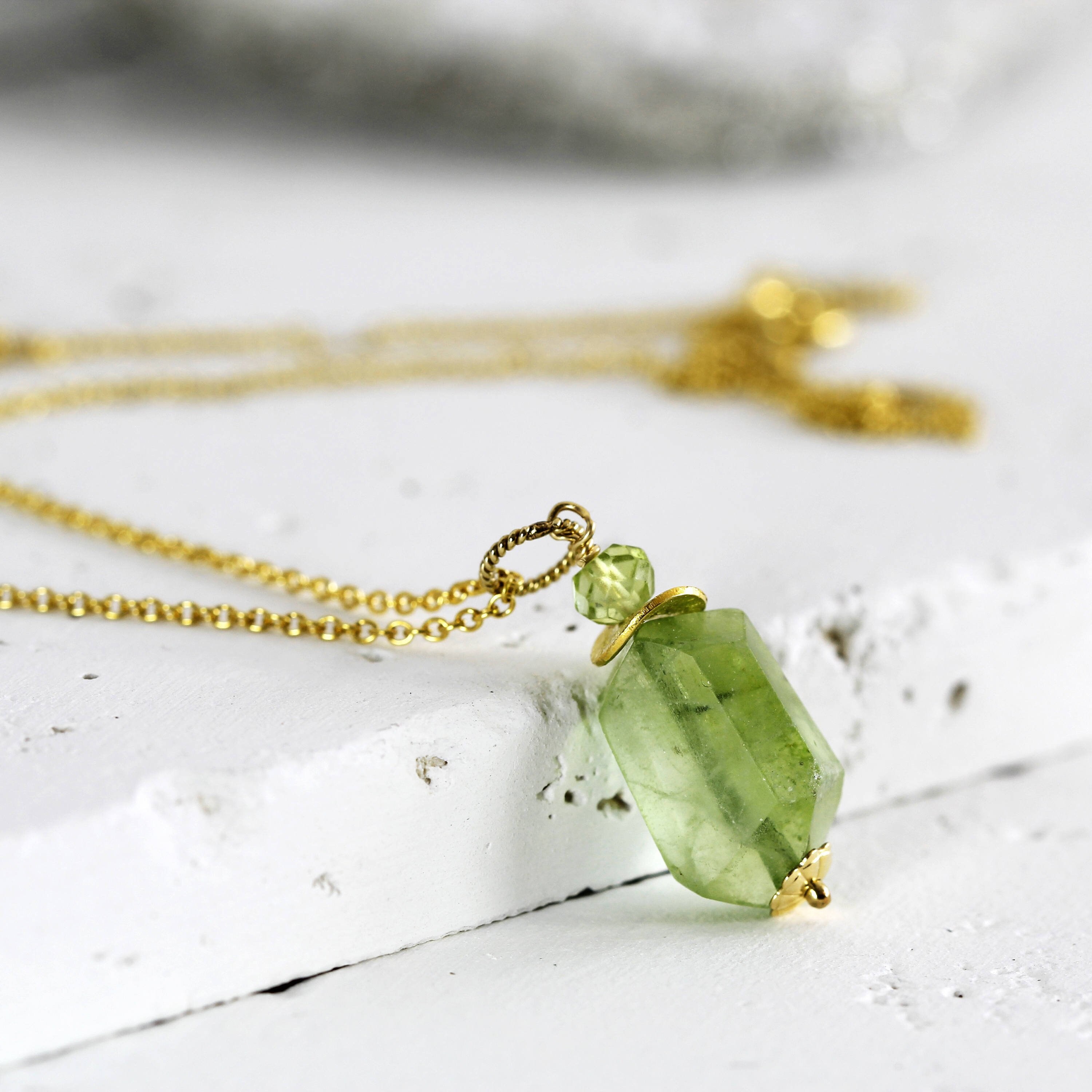 Fiorelli Silver Peridot Crystal Teardrop Pendant | Nettletons Jewellers