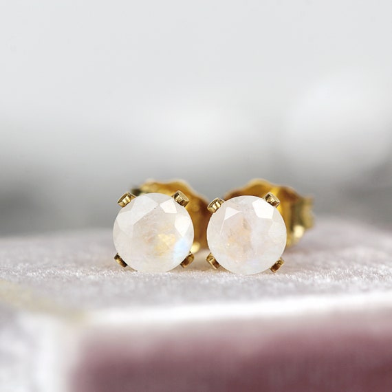 Moonstone Stud Earrings - Earrings for Success and Inspiration