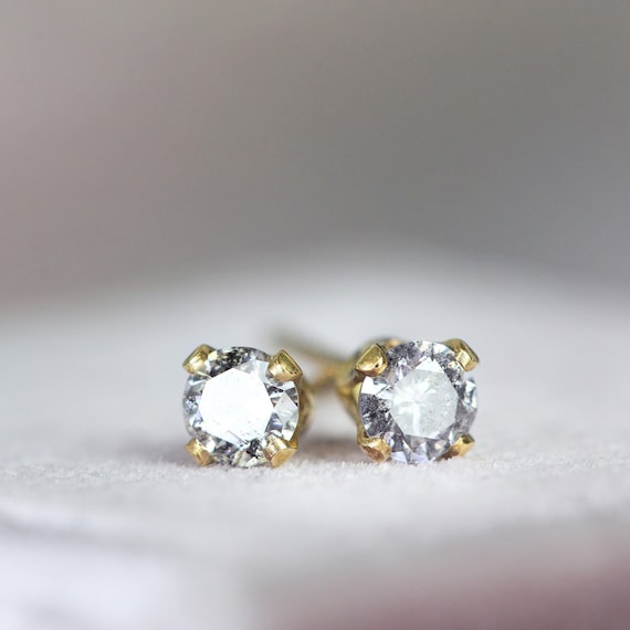 Diamond Stud Earrings - Grey Diamond Studs