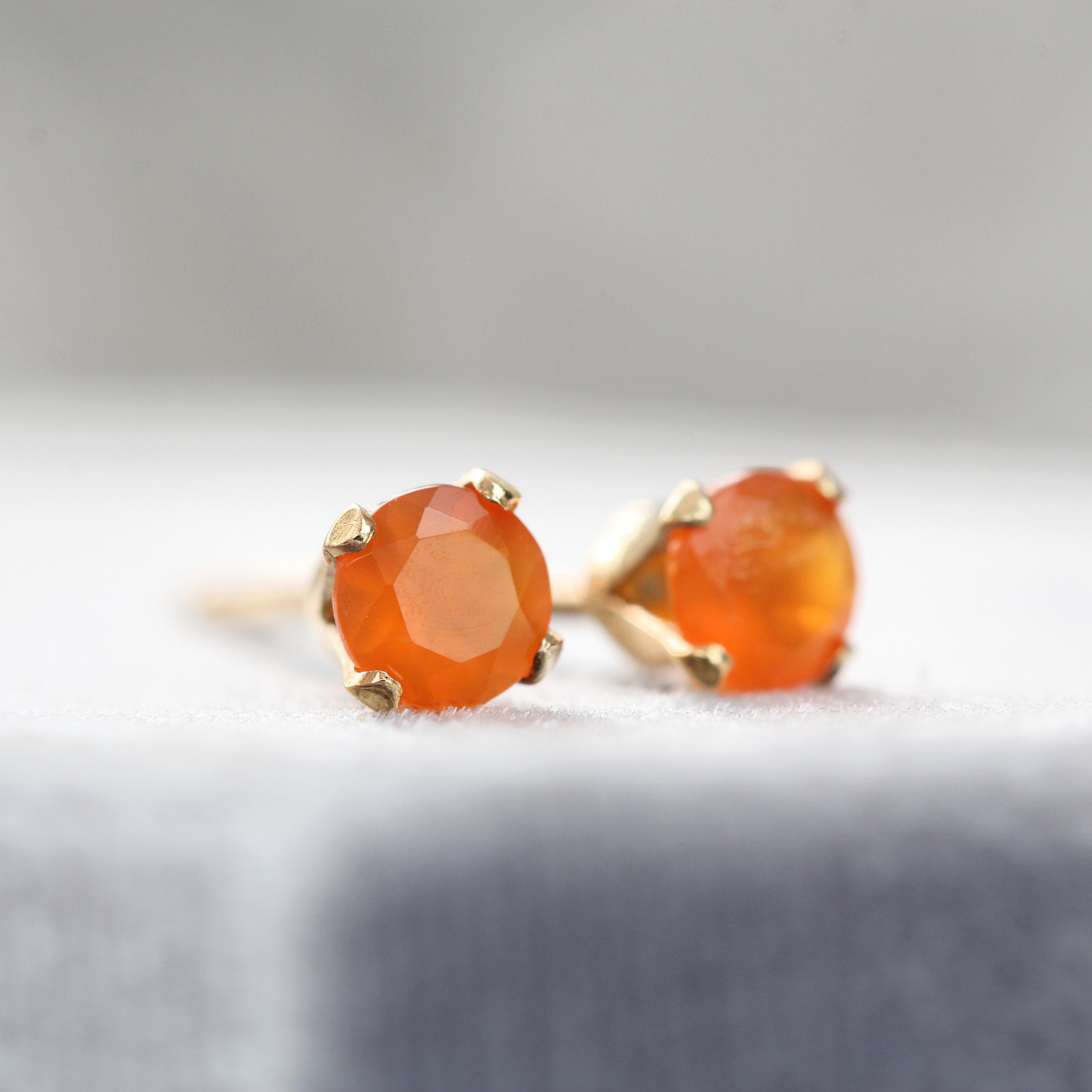 Orange store stone earrings