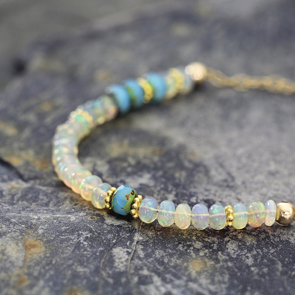 White Opal Bracelet - Fine jewelry Gift For Her