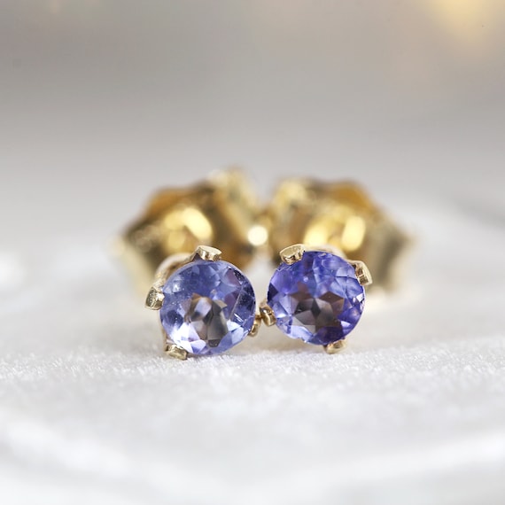 Unisex Tanzanite Studs - Rare Gemstone Studs