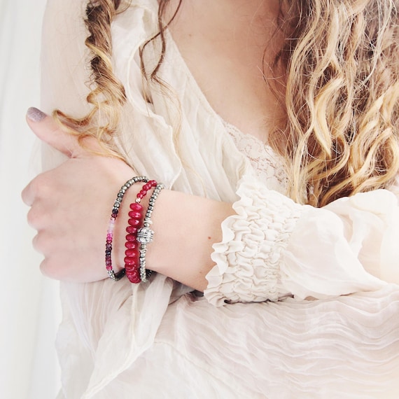 Ombre Ruby Bracelet - July Birthstone Gift For Her