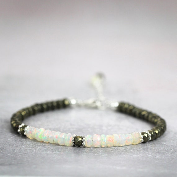 Pyrite & Opal Bracelet - Prosperity and Protection Bracelet