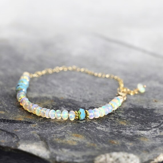 White Opal Bracelet - Fine jewelry Gift For Her