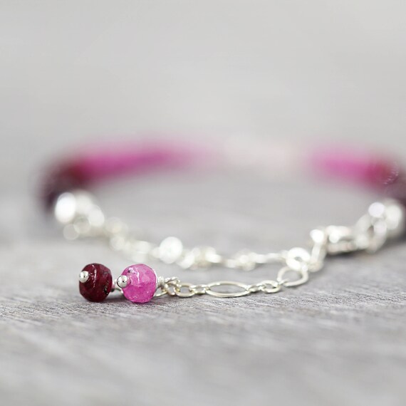 Silver Ruby Bracelet - Fine Jewelry Bracelet