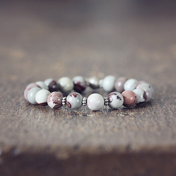 Gemstone Stretch Bracelet - Natural Jasper Bracelet
