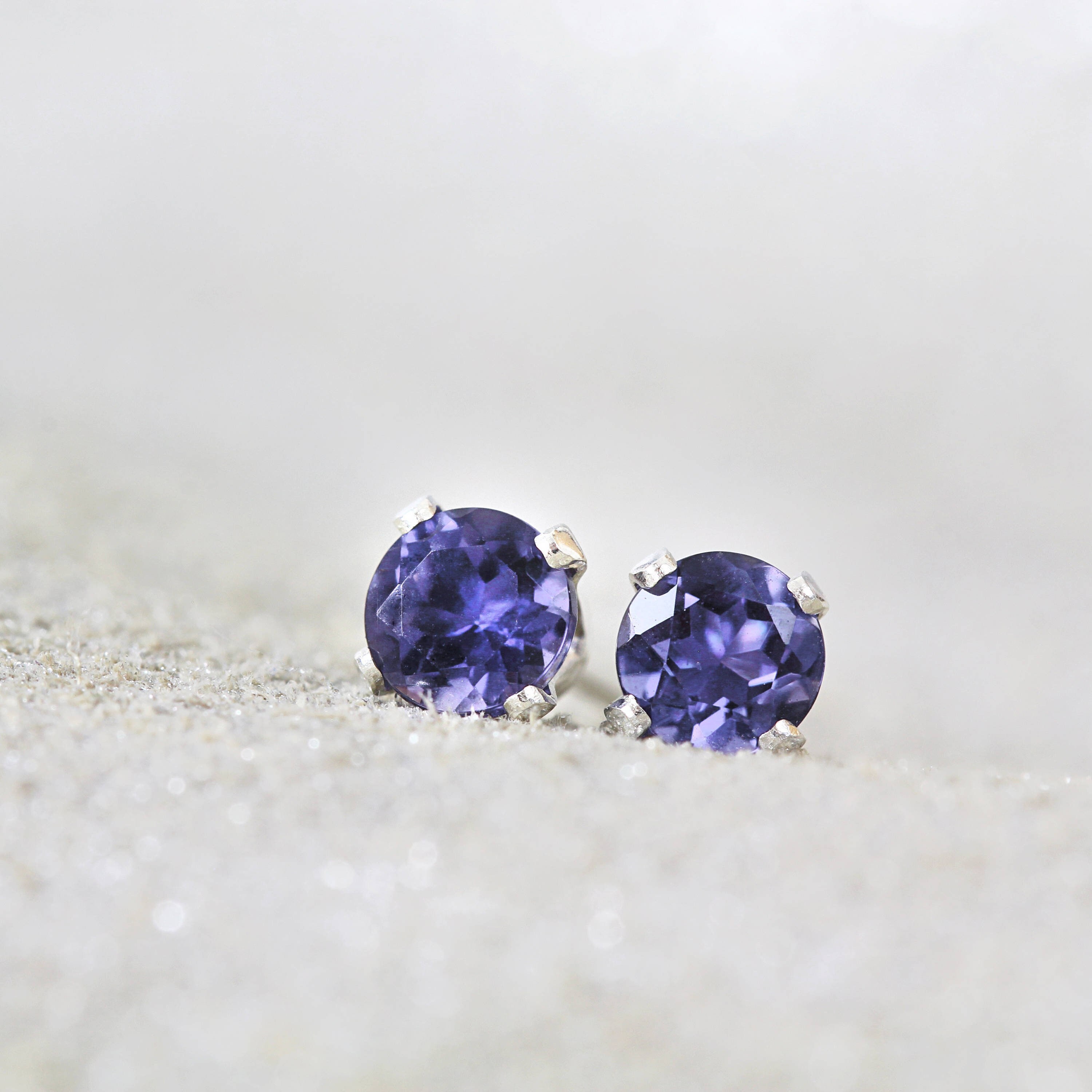 Iolite stud best sale earrings