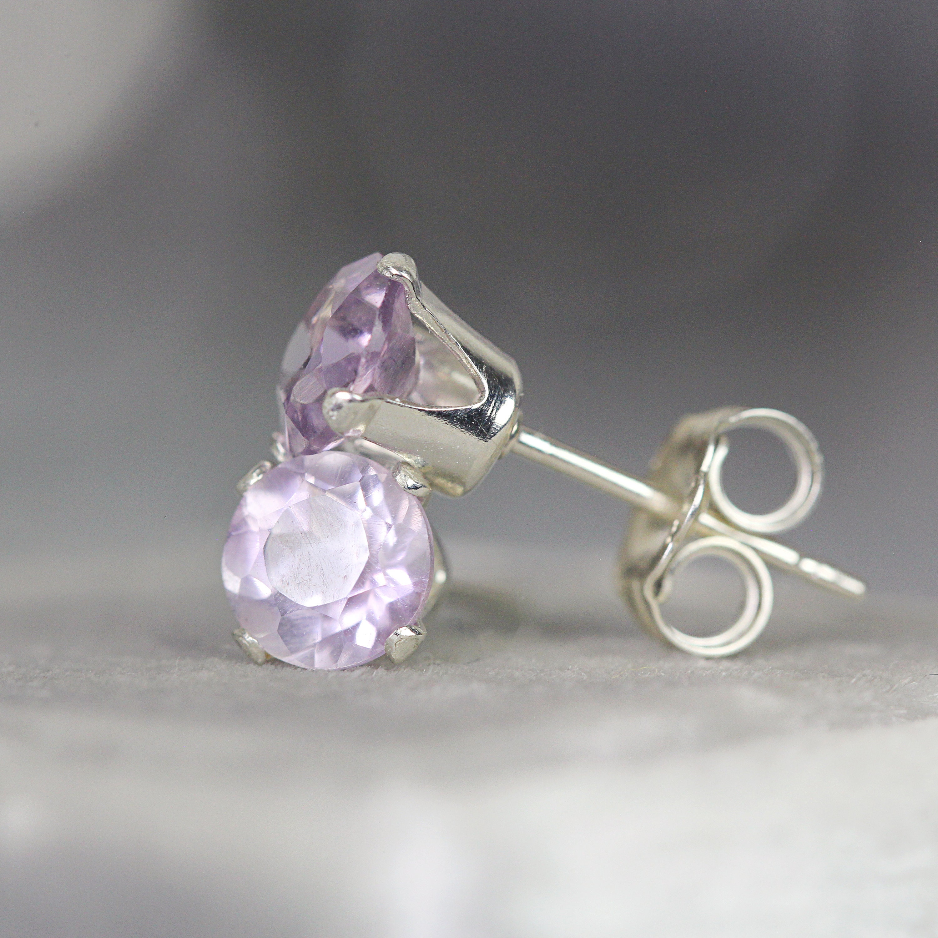 Amethyst Self-Love Post Earrings Heart