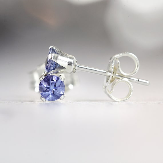 Tanzanite Stud Earrings - Genuine Tanzanite Earrings