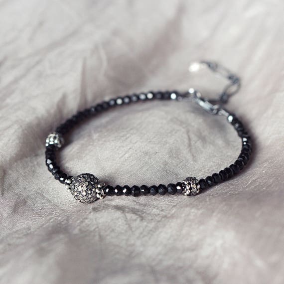Diamond Pave Bracelet - Black Spinel Bracelet