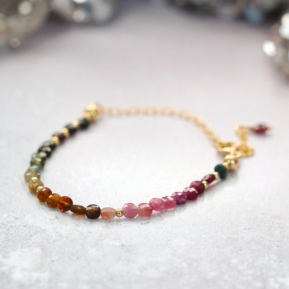 Multi Tourmaline Bracelet - October Birthstone Bracelet Gift