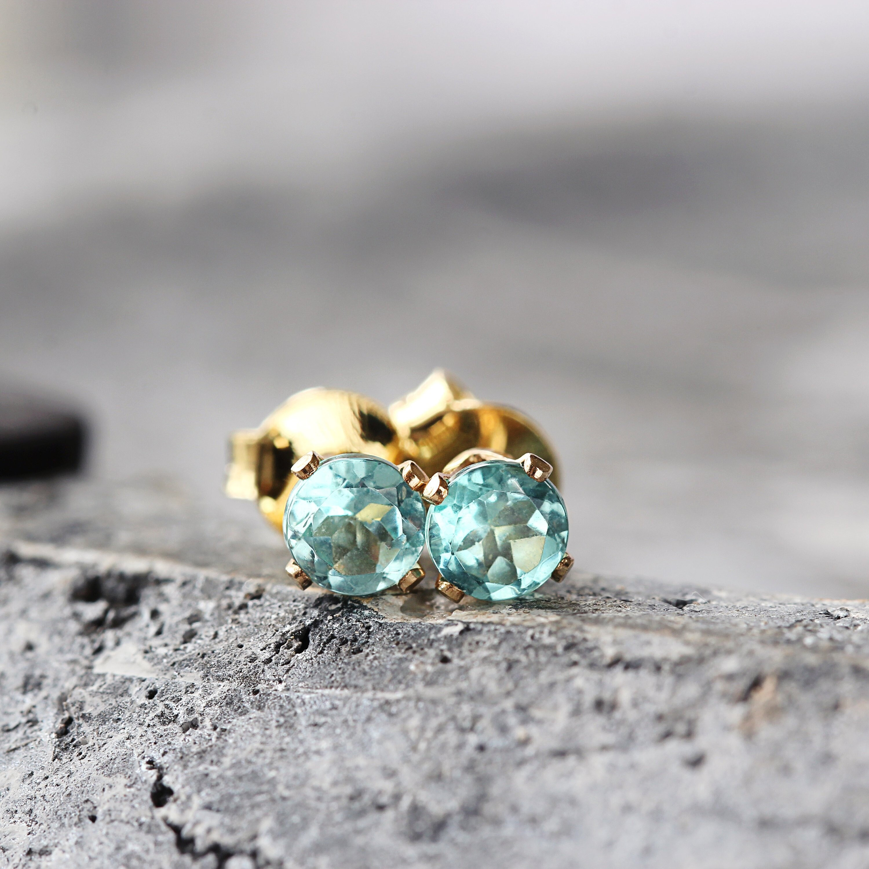 Ocean Blue Earrings Apatite Studs