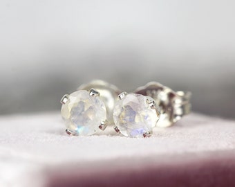 Moonstone Earrings - White Moonstone Studs - Earrings for Hopes, Dreams & Wishes