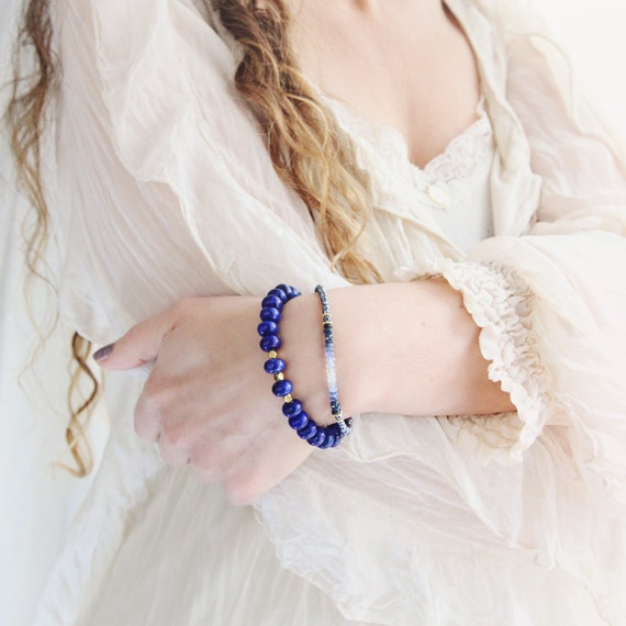 Blue Statement Bracelet - Lapis Lazuli Bracelet