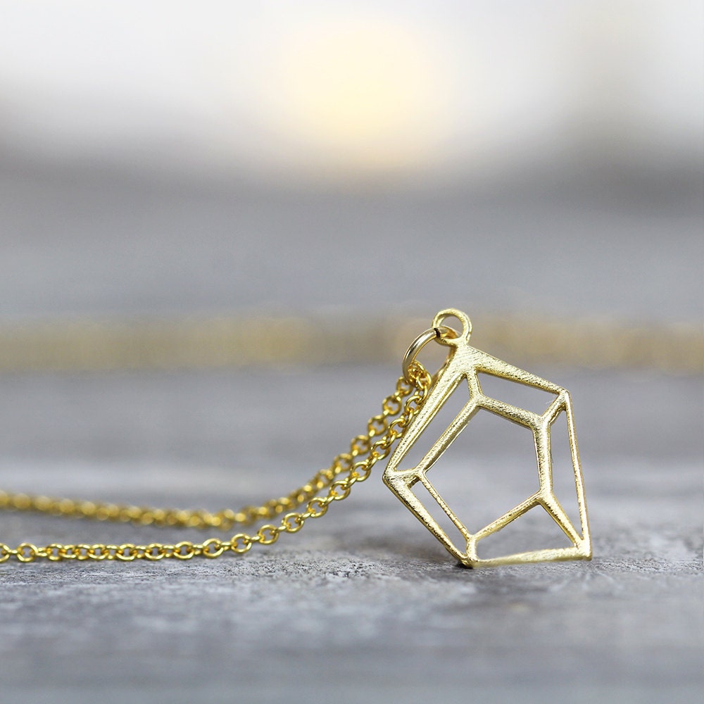 Gold Geometric Necklace Minimalist Necklace