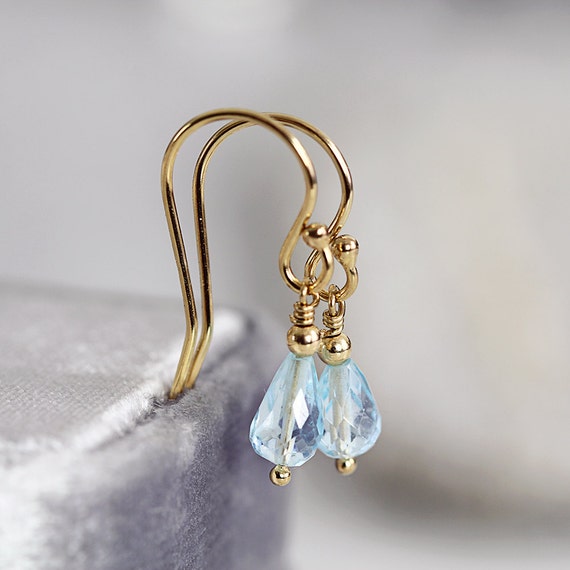 Blue Topaz Earrings - Handmade Blue Topaz Jewelry