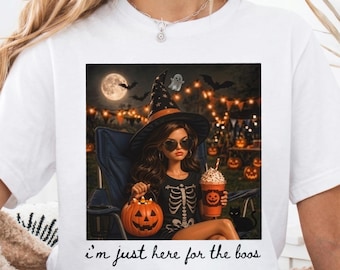 Funny Doll Face PNG | Just Here For Boos Shirt Design | Halloween Digital Download
