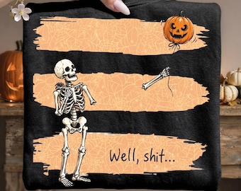 Skeleton Lost Balloon PNG | Dark Humor Halloween Shirt Design (Digital Download)