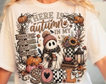 Autumn Ghost PNG | Pumpkin Spice, Cozy Fall Sublimation Design (Digital Download)