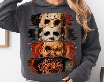 Slasher Movie, Villains Pullover, Halloween Graphic, Retro Scary, Icons Sweater, Spooky Season, Fan Apparel