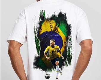 Brazil Football Star PNG | FIFA World Cup 2026 Shirt Design | Football Fan Digital Download