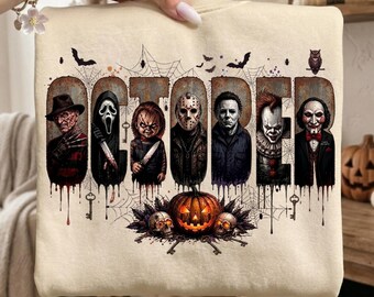 Retro Slasher PNG, Halloween Shirt Design, Scary Character Art, Spooky Fan DTF Sublimation