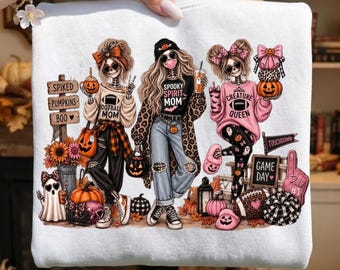 Football Mom Halloween Sweatshirt | Spooky Skeleton Game Day Shirt | Fall Football Season Crewneck