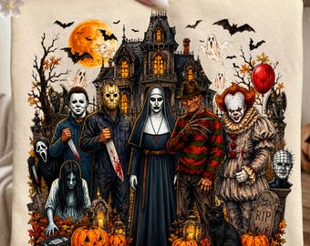 Retro Halloween PNG | Vintage Spooky Characters, Trick or Treat Graphic (Digital Download)