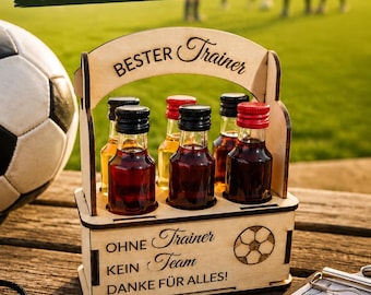 Trainer Geschenk personalisiert | Fußball Trainer Geschenk | Danke Trainer | Shot-Halter mit Gravur | Saisonabschluss Geschenk