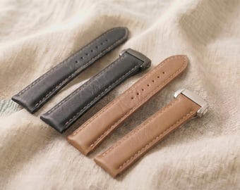 Flat Leather Strap for Omega Seamaster/Speedmaster/DeVille - 20/21mm