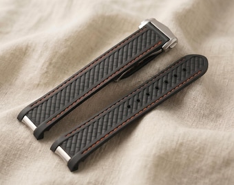 Rubberen band voor Omega Seamaster Aqua Terra AT150 - 20 mm gebogen uiteinde
