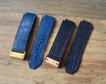 Leer op rubberen band voor Hublot Big Bang & Classic Fusion - 26 x 19 mm