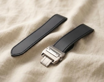 Rubberen band voor Cartier Santos 100-horloge: 23/25 mm