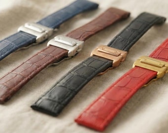 Leren band voor Cartier Santos 100-horloge: 20/23/25 mm