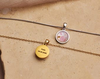 Custom Birth Flower Paw Necklace with Engraving, Mother of Pearl Pet Memorial Jewelry, Custom Pet Name Pendant, Dog Mom Gift, Pet Loss Gift