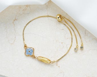 Pulsera personalizada con piedra natal Nomeolvides, recuerdo para la pérdida de un bebé, joyería para el aborto espontáneo, regalo para madres en duelo por la pérdida de un bebé