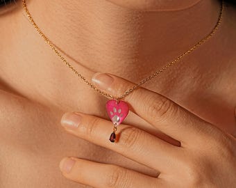 Custom Birthstone Pet Memorial Necklace, Real Pressed Flower Pet Paw Necklace, Pet Loss Gift for Pet Mom, Pet Sympathy Gift for Pet Lover