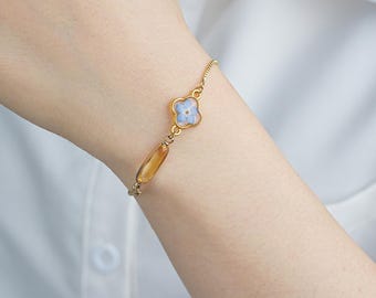 Custom Forget Me Not Birthstone Bracelet, Baby Loss Memorial, Miscarriage Jewelry, Infant Loss Gift for Grieving Mom