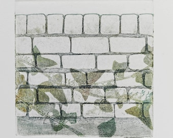 Collograph monoprint. Ghosts of weeds past.