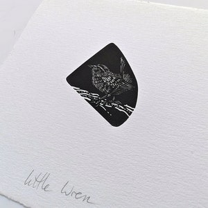 Little Wren Wood Engraing. Original print. Small bird image 5